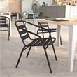 Flash Furniture Lila Aluminum Restaurant Stack Chair in Black
