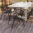 Flash Furniture Lila Aluminum Restaurant Stack Chair in Black