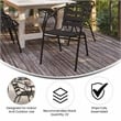 Flash Furniture Lila Aluminum Restaurant Stack Chair in Black