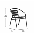 Flash Furniture Lila Aluminum Restaurant Stack Chair in Black