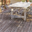 Flash Furniture Lila Aluminum Restaurant Stack Chair in Silver