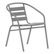 Flash Furniture Lila Aluminum Restaurant Stack Chair in Silver