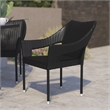 Flash Furniture Ethan All Weather Modern Rattan Patio Chairs in Black