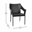 Flash Furniture Ethan All Weather Modern Rattan Patio Chairs in Black