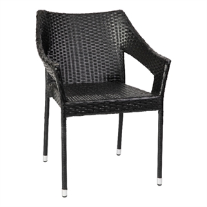 flash furniture ethan all weather modern rattan patio chairs in black