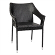 Flash Furniture Ethan All Weather Modern Rattan Patio Chairs in Black