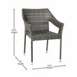 Flash Furniture Ethan All Weather Modern Rattan Patio Chairs in Gray