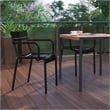 Flash Furniture Nash 2-Slat Indoor/Outdoor Modern Metal Chair in Black