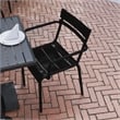Flash Furniture Nash 2-Slat Indoor/Outdoor Modern Metal Chair in Black