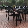 Flash Furniture Nash 2-Slat Indoor/Outdoor Modern Metal Chair in Black