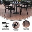 Flash Furniture Nash 2-Slat Indoor/Outdoor Modern Metal Chair in Black