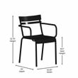 Flash Furniture Nash 2-Slat Indoor/Outdoor Modern Metal Chair in Black