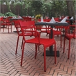 Flash Furniture Nash 2-Slat Indoor/Outdoor Modern Metal Chair in Red