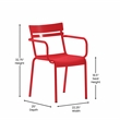 Flash Furniture Nash 2-Slat Indoor/Outdoor Modern Metal Chair in Red