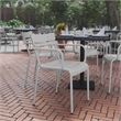 Flash Furniture Nash 2-Slat Indoor/Outdoor Modern Metal Chair in Silver