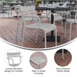 Flash Furniture Nash 2-Slat Indoor/Outdoor Modern Metal Chair in Silver