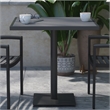Flash Furniture Lark Square Metal Patio Dining Table with Poly Slats in Gray