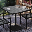 Flash Furniture Lark Square Metal Patio Dining Table with Poly Slats in Gray