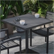 Flash Furniture Lark Square Metal Patio Dining Table with Poly Slats in Gray