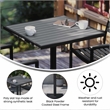 Flash Furniture Lark Square Metal Patio Dining Table with Poly Slats in Gray