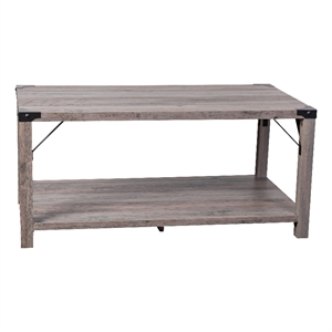 Flash Furniture Wyatt 2-Tier Engineered Wood Coffee Table in Gray Wash