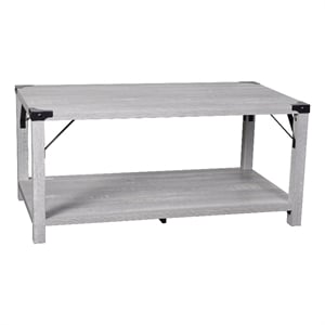 Flash Furniture Wyatt 2-Tier Engineered Wood Coffee Table in Aspen Gray