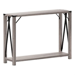 flash furniture wyatt 2-tier engineered wood console table in gray wash