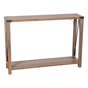 flash furniture wyatt 2-tier engineered wood console table in rustic oak
