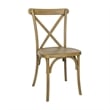 Indoor/Outdoor Commercial Grade Wood Look Resin Cross Back Chair in Chestnut