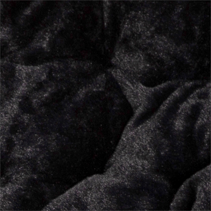 Flash Furniture Folding XL Faux Fur Saucer Chair with Ottoman - Black/Black