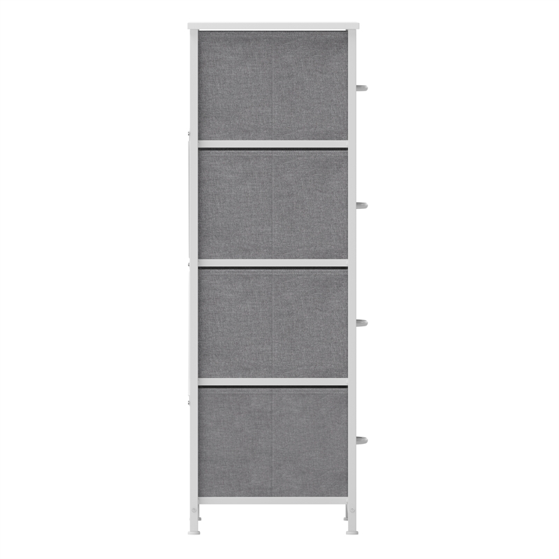 Flash Furniture 4 Drawer Dresser in White Wood Top/Gray
