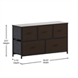 4 Drawer Dresser-Brown Wood Top/Black Iron Frame/Brown Drawers - Brown Handles