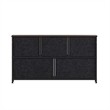 4 Drawer Dresser-Brown Wood Top/Black Iron Frame/Brown Drawers - Brown Handles