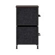 4 Drawer Dresser-Brown Wood Top/Black Iron Frame/Brown Drawers - Brown Handles