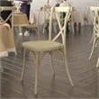 Indoor/Outdoor Commercial Grade Wood Look Resin Cross Back Chair in Light Oak