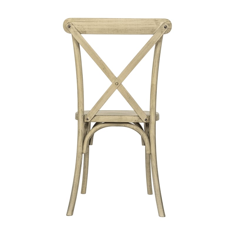 Indoor/Outdoor Commercial Grade Wood Look Resin Cross Back Chair in Light Oak