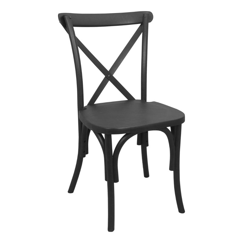 Flash Furniture 2-pack Black Resin X-Back Chair