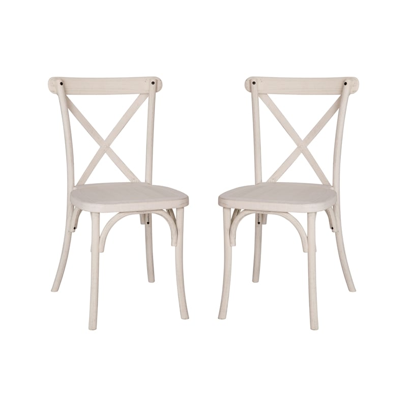 Flash Furniture 2-pack White Resin X-Back Chair