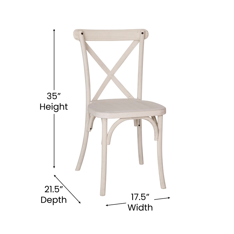 Flash Furniture 2-pack White Resin X-Back Chair