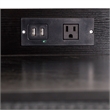 4 Fabric Drawer Nightstand with 2 USB Port/1 Outlet Charging Station in Charc/Bk