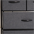 4 Fabric Drawer Nightstand with 2 USB Port/1 Outlet Charging Station in Charc/Bk