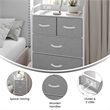 4 Fabric Drawer Nightstand with 2 USB Port/1 Outlet Charging Station in Gray/Wht