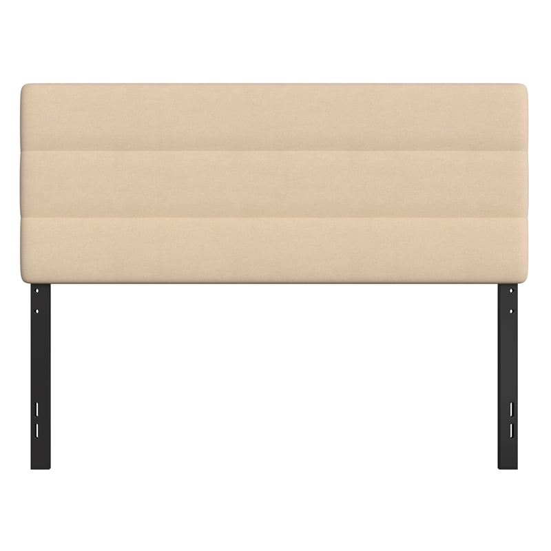 Universal Fit Tufted Upholstered Headboard in Cream Fabric - Queen