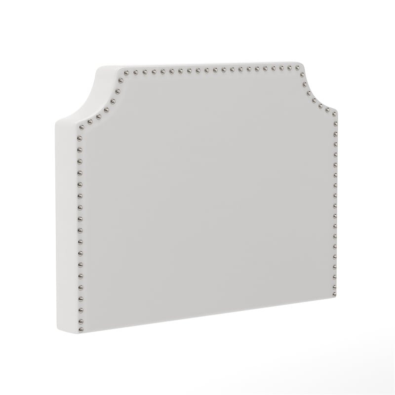 Contoured Twin Headboard with 2 Power Outlets 1 USB and 1 USB-C Port in White