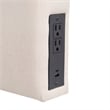 Upholstered Twin Headboard with 2 Power Outlets 1 USB 1 USB-C Port in Beige