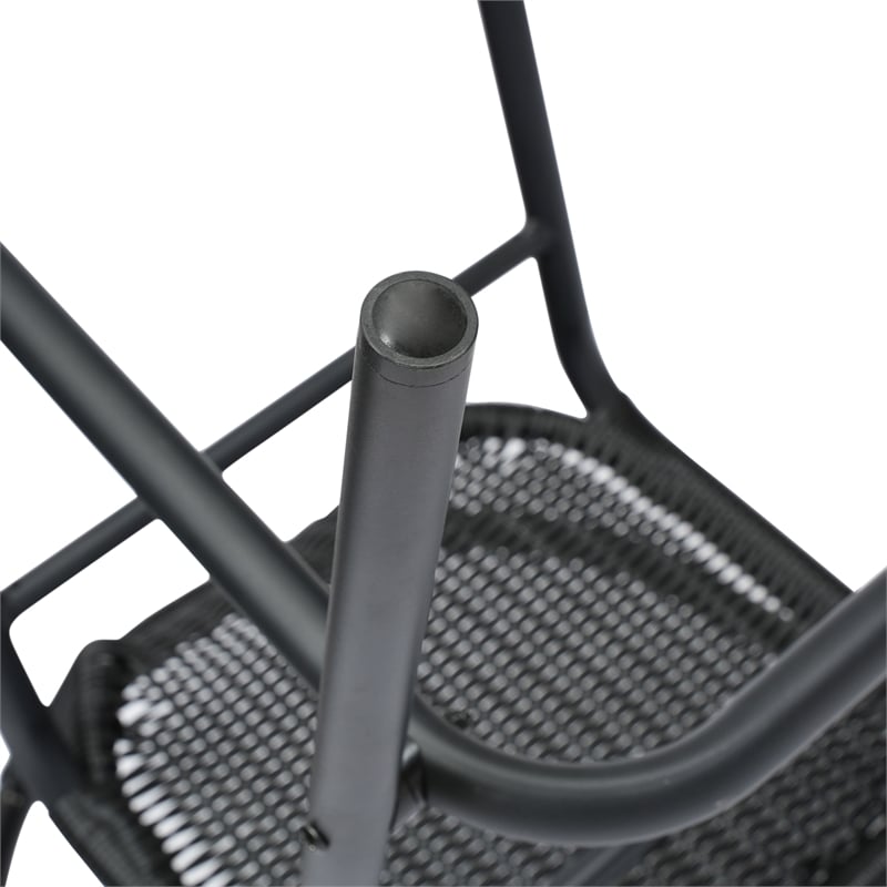 Commercial Indoor-Outdoor Rattan Restaurant Barstool Black/Black-Set of 2