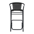 Commercial Indoor-Outdoor Rattan Restaurant Barstool Black/Black-Set of 2
