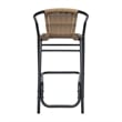 Commercial Indoor-Outdoor Rattan Restaurant Barstool Medium Brown/Black-Set of 2