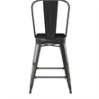 All-Weather Commercial Counter Stool with Removable Back/Poly Seat-Black/Black
