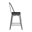 All-Weather Commercial Counter Stool with Removable Back/Poly Seat-Black/Black